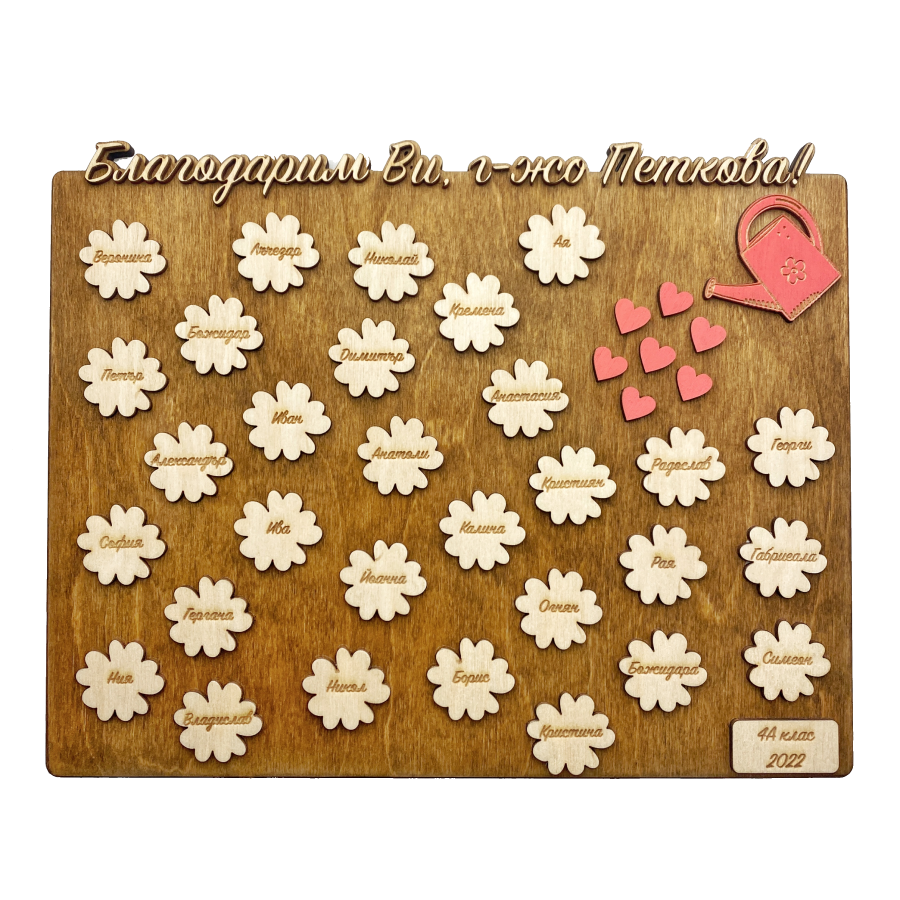 Пано за учител с цветя