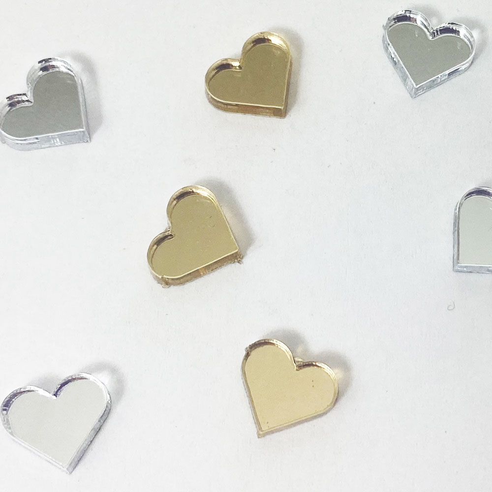 Сърчица от плексиглас 1.2х1.05см - 10бр.