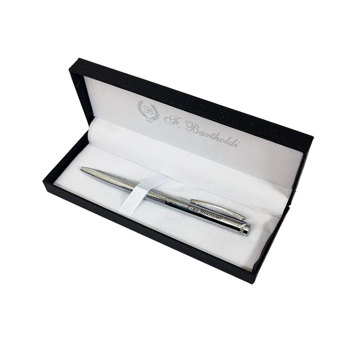 Гравирана химикалка с кутия Bartholdi Silver